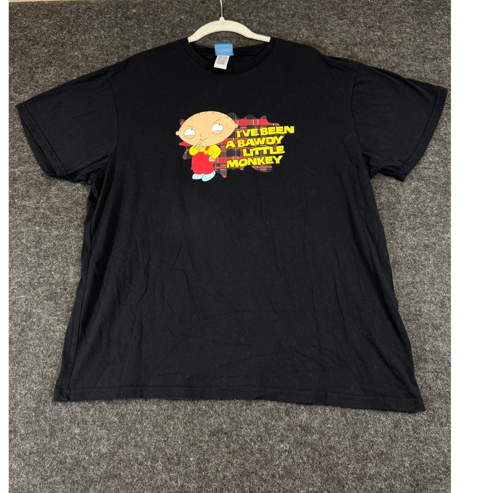 Vtg Family Guy Stewie Griffin Bawdy Little Monkey Graphic T-Shirt Mens XL Black